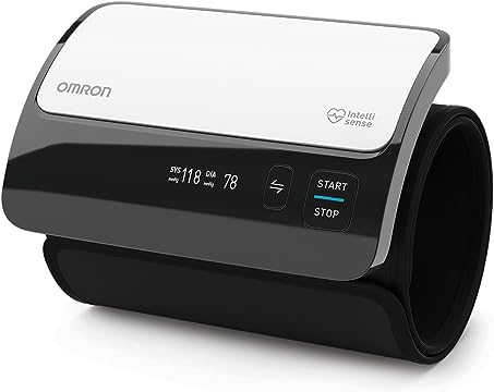 Imagen de un tensiómetro Omron Evolv digital de color blanco .